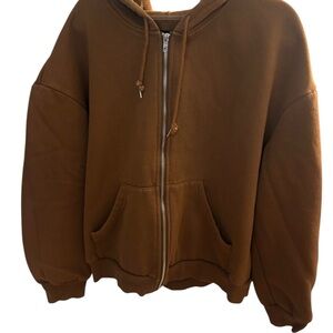 Brown Women's Zip-Up Hoodie
